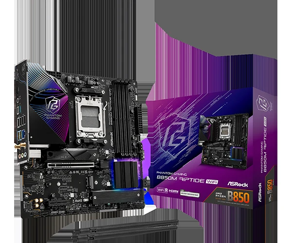Mainboard ASRock B850 Riptide WiFi - 4 Khe RAM DDR5 - AM5 - NEW