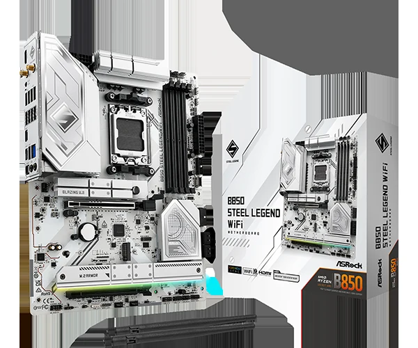 Mainboard ASRock B850 Steel Legend WiFi - 4 Khe RAM DDR5 - AM5 - NEW
