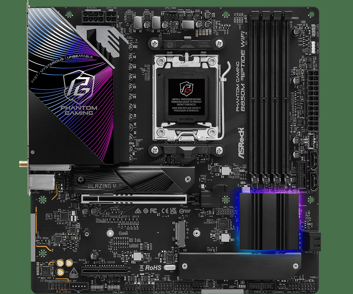 Mainboard ASRock B850M Riptide WiFi - 4 Khe RAM DDR5 - AM5 - NEW