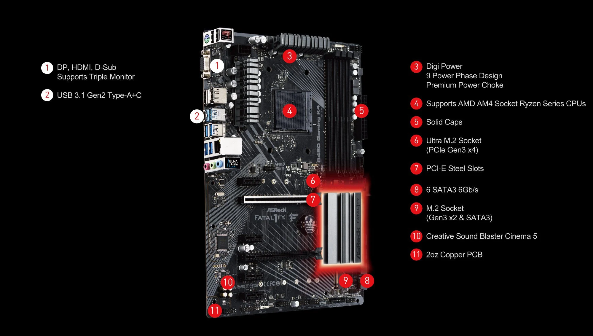 Mainboard ASRock Fatal1ty B360 Gaming K4 - LGA 1151 - NEW