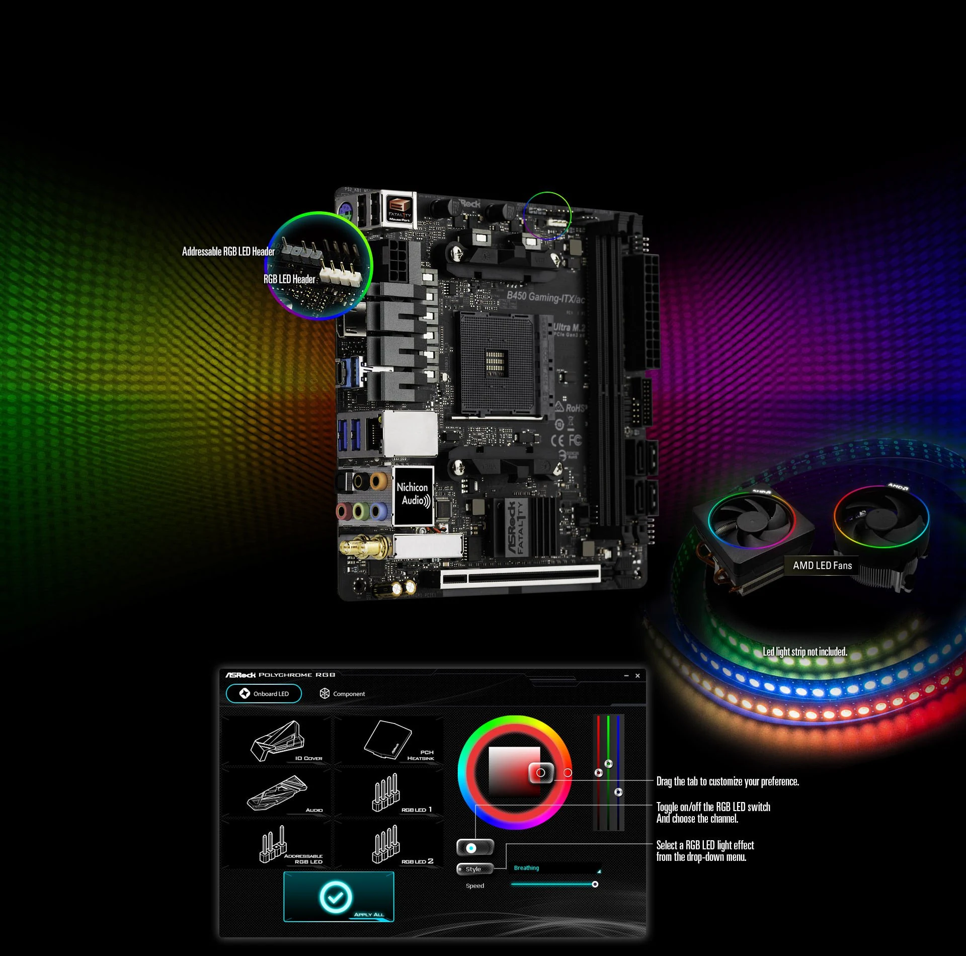 Mainboard ASRock Fatal1ty B450 Gaming-ITX/ac - AM4 - NEW