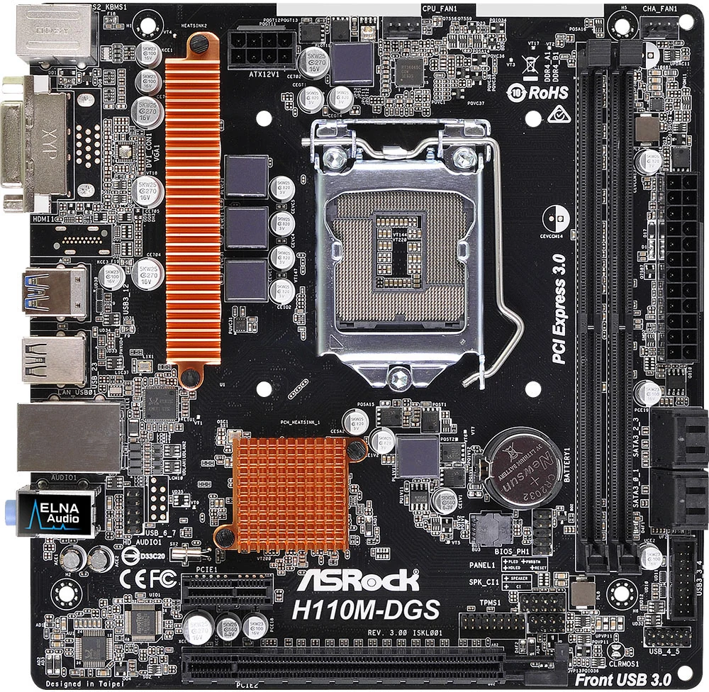 Mainboard ASRock H110M-DGS R3.0 - LGA 1151 - NEW