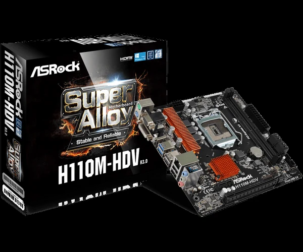 Mainboard ASRock H110M-HDV R3.0 - LGA 1151 - NEW
