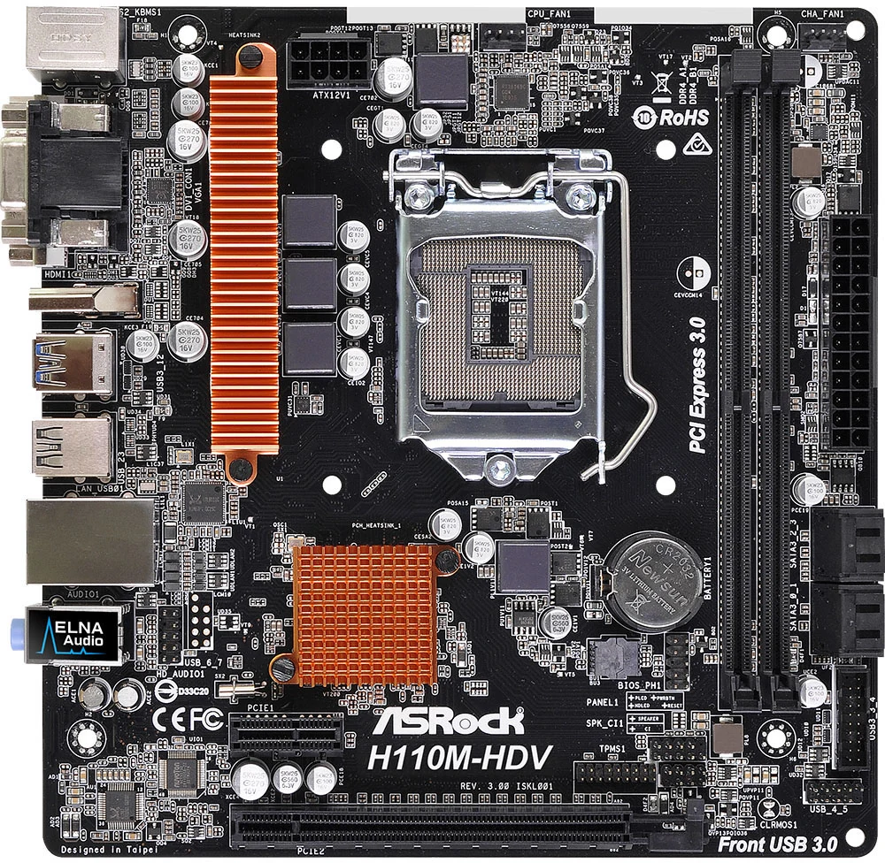 Mainboard ASRock H110M-HDV R3.0 - LGA 1151 - NEW
