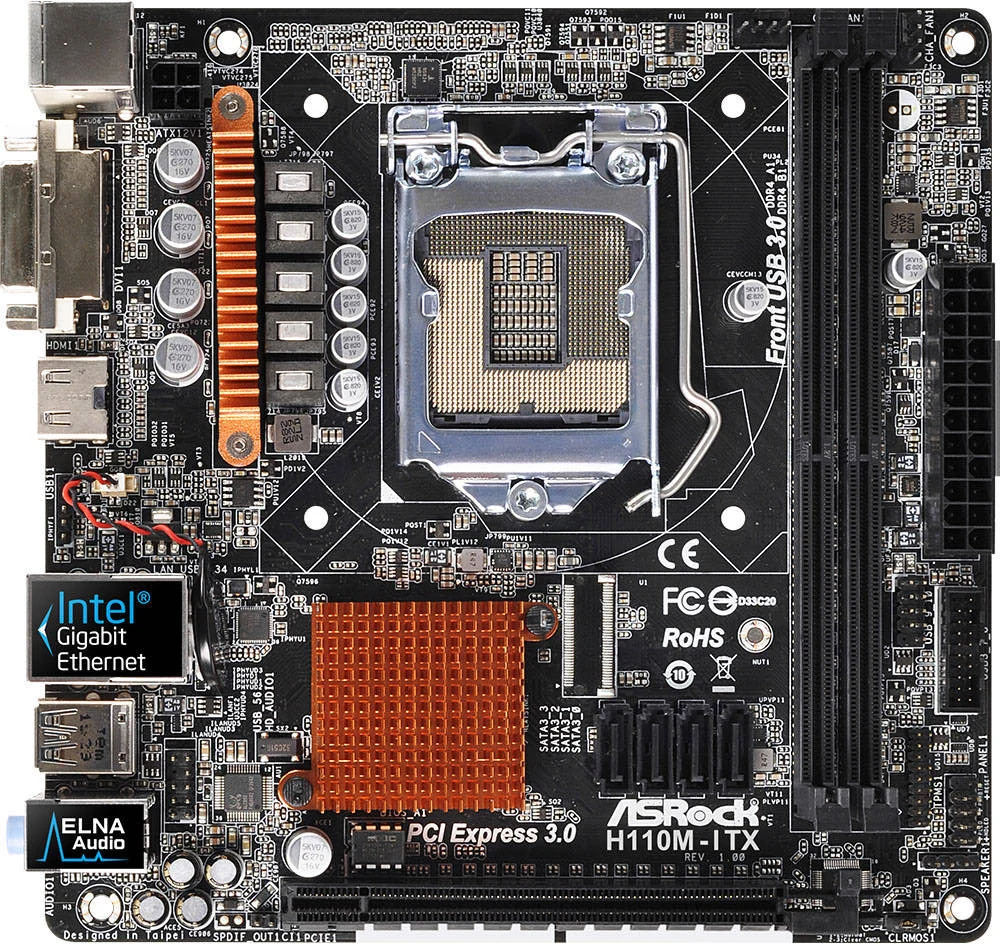 Mainboard ASRock H110M-ITX/ac - LGA 1151 - NEW