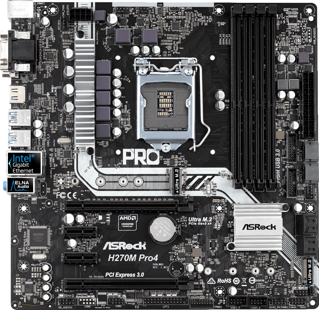 Mainboard ASRock H270M Pro4 - LGA 1151 - NEW