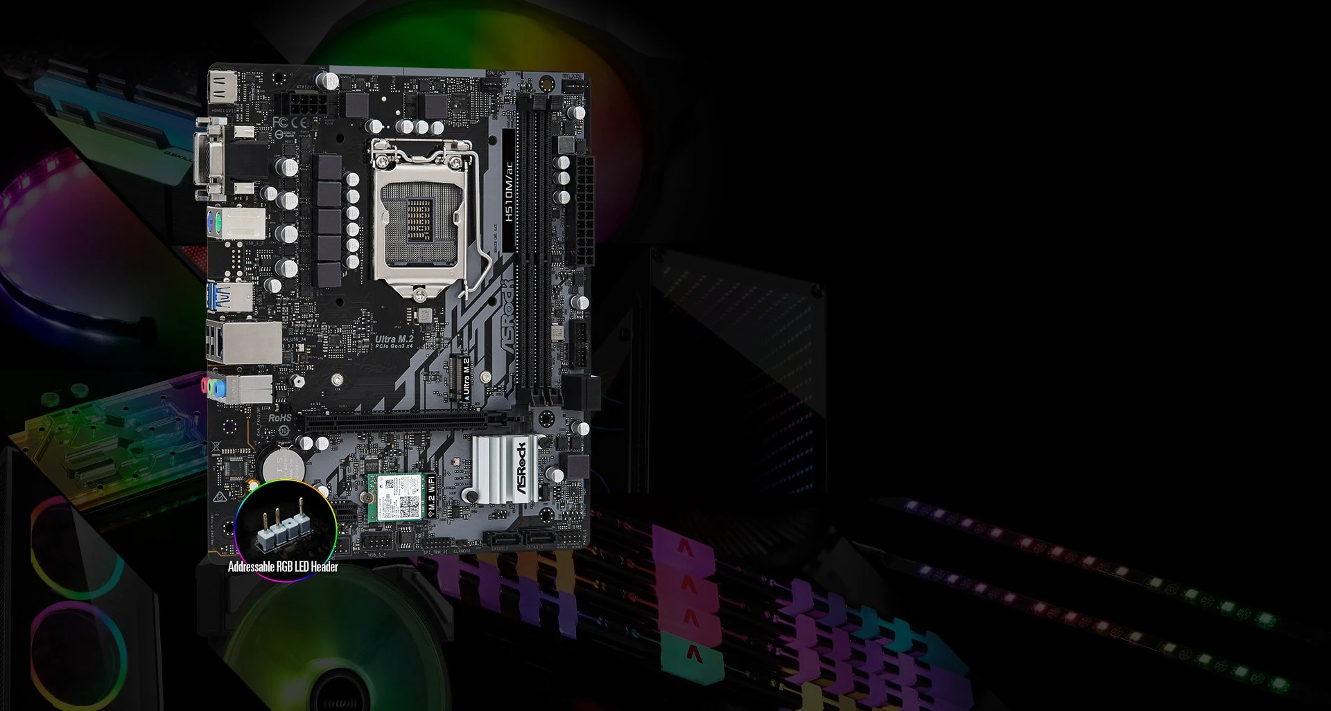 Mainboard ASRock H510M/ac - LGA 1200 - NEW