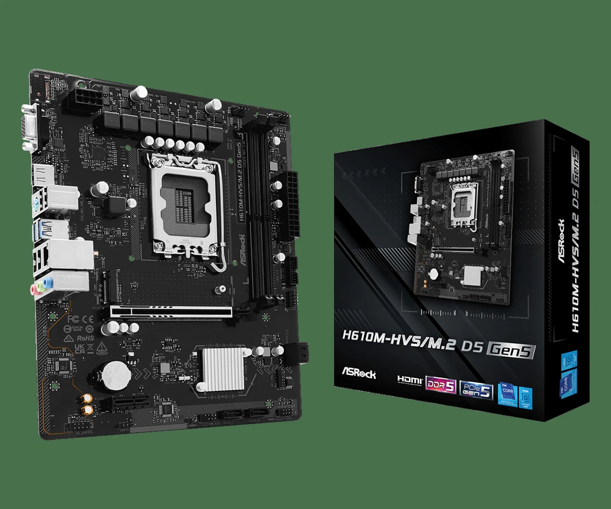 Mainboard ASRock H610M-HVS - 2 Khe Ram DDR4 - LGA 1700 - NEW