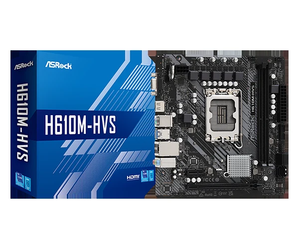 Mainboard ASRock H610M-HVS - 2 Khe Ram DDR4 - LGA 1700 - NEW