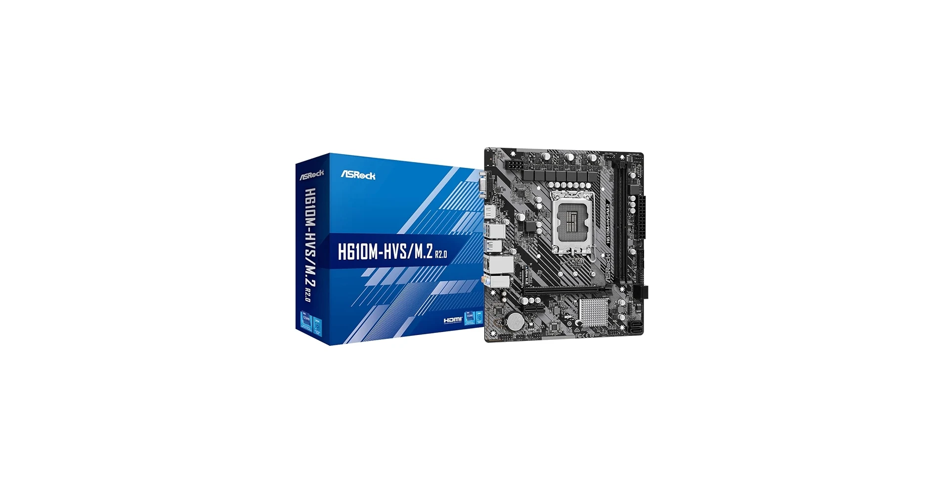 Mainboard ASRock H610M-HVS/M.2 R2.0 - 2 Khe Ram DDR4 - LGA 1700 - NEW