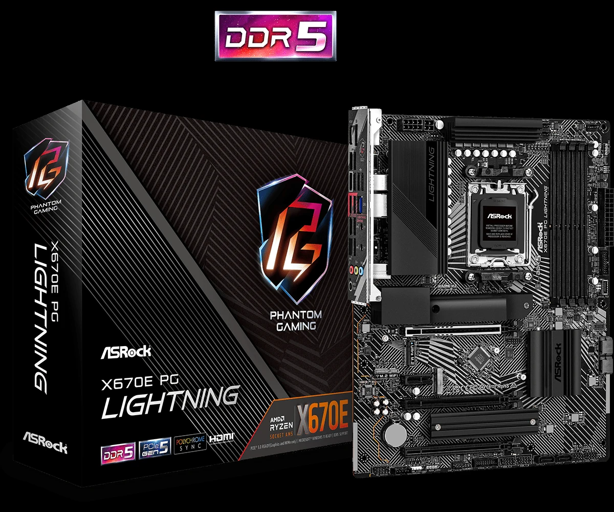 Mainboard ASRock X670E PG LIGHTNING - 4 Khe RAM DDR5 - AM5 - NEW