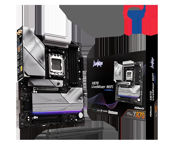 Mainboard ASRock X870 LIVEMIXER WIFI - 4 Khe RAM DDR5 - AM5 - NEW