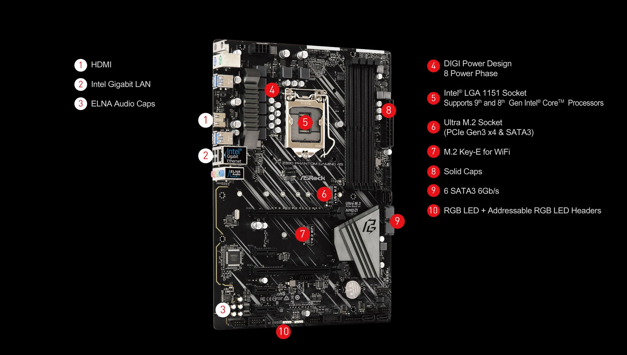 Mainboard ASRock Z390 Phantom Gaming 4S - LGA 1151 - NEW