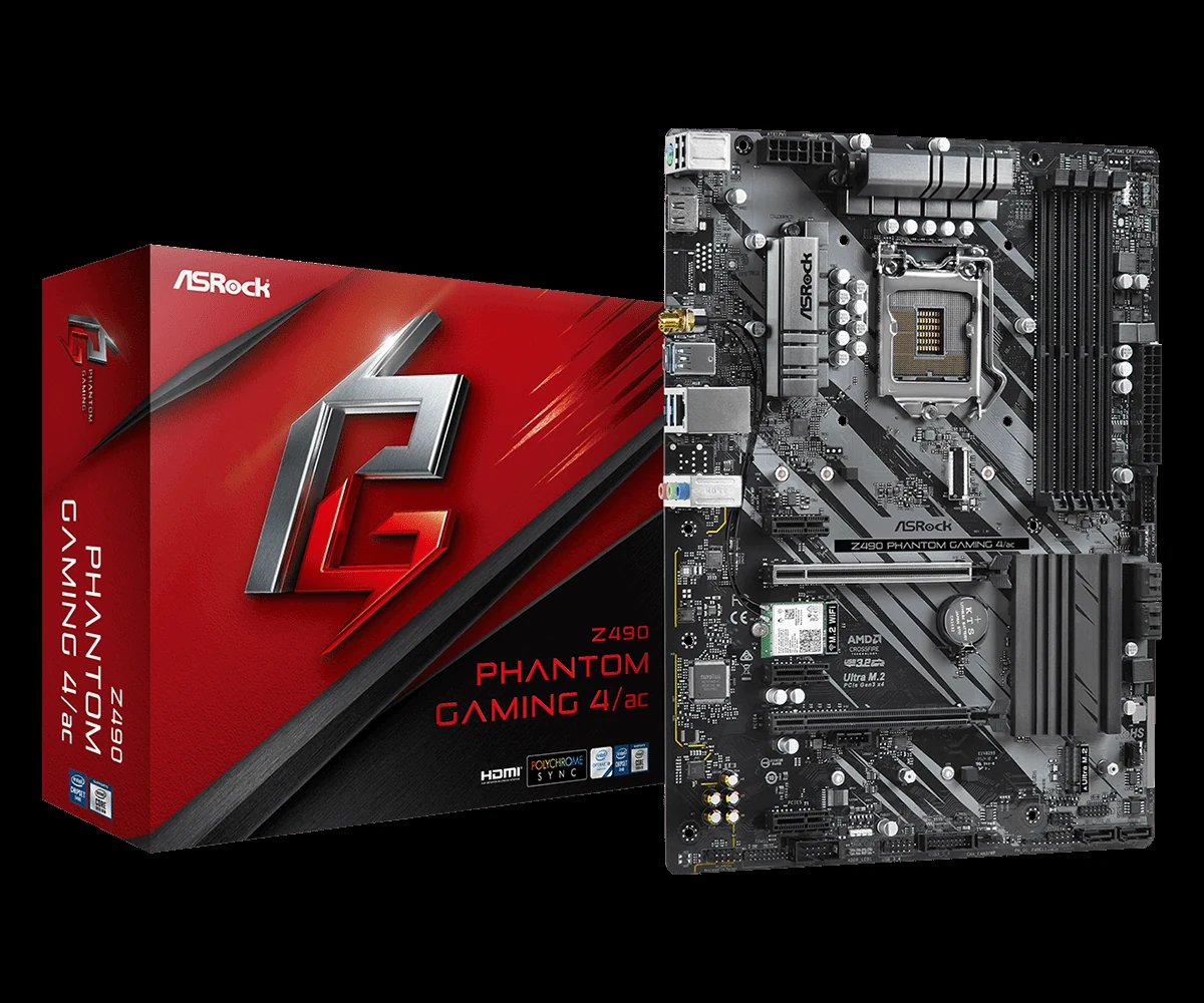 Mainboard ASRock Z490 Phantom Gaming 4/ac - LGA 1200 - NEW