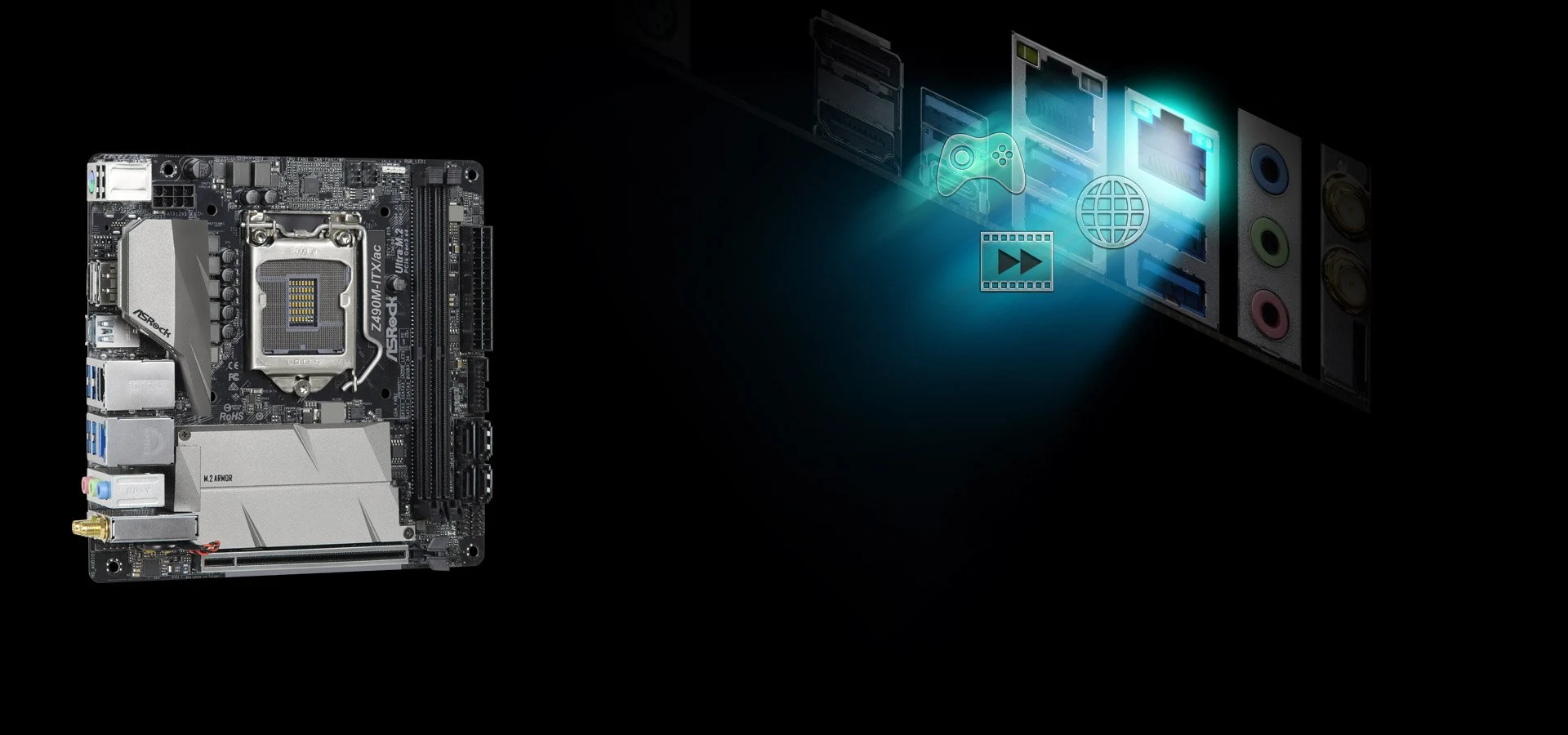 Mainboard ASRock Z490M-ITX/ac - LGA 1200 - NEW