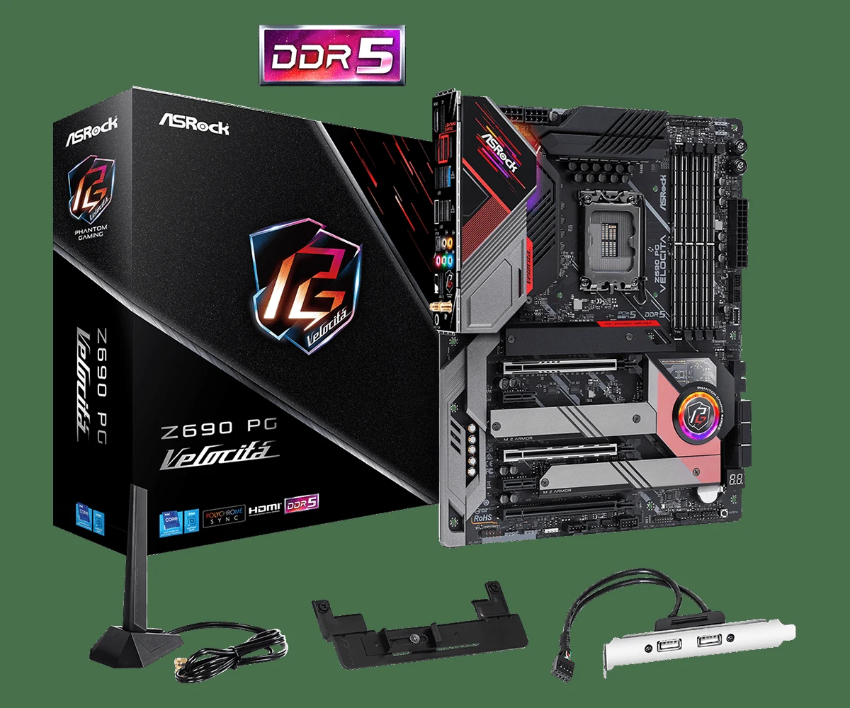 Mainboard ASRock Z690 PG Velocita - 4 Khe RAM DDR5 - LGA 1700 - NEW