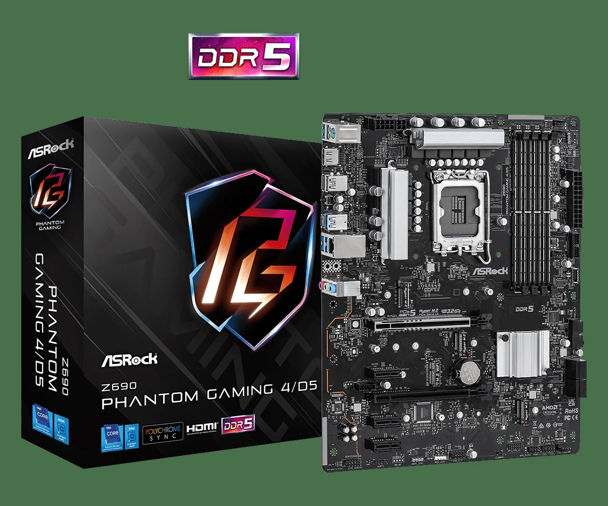 Mainboard ASRock Z690 Phantom Gaming 4/D5 - 4 Khe RAM DDR5 - LGA 1700 - NEW