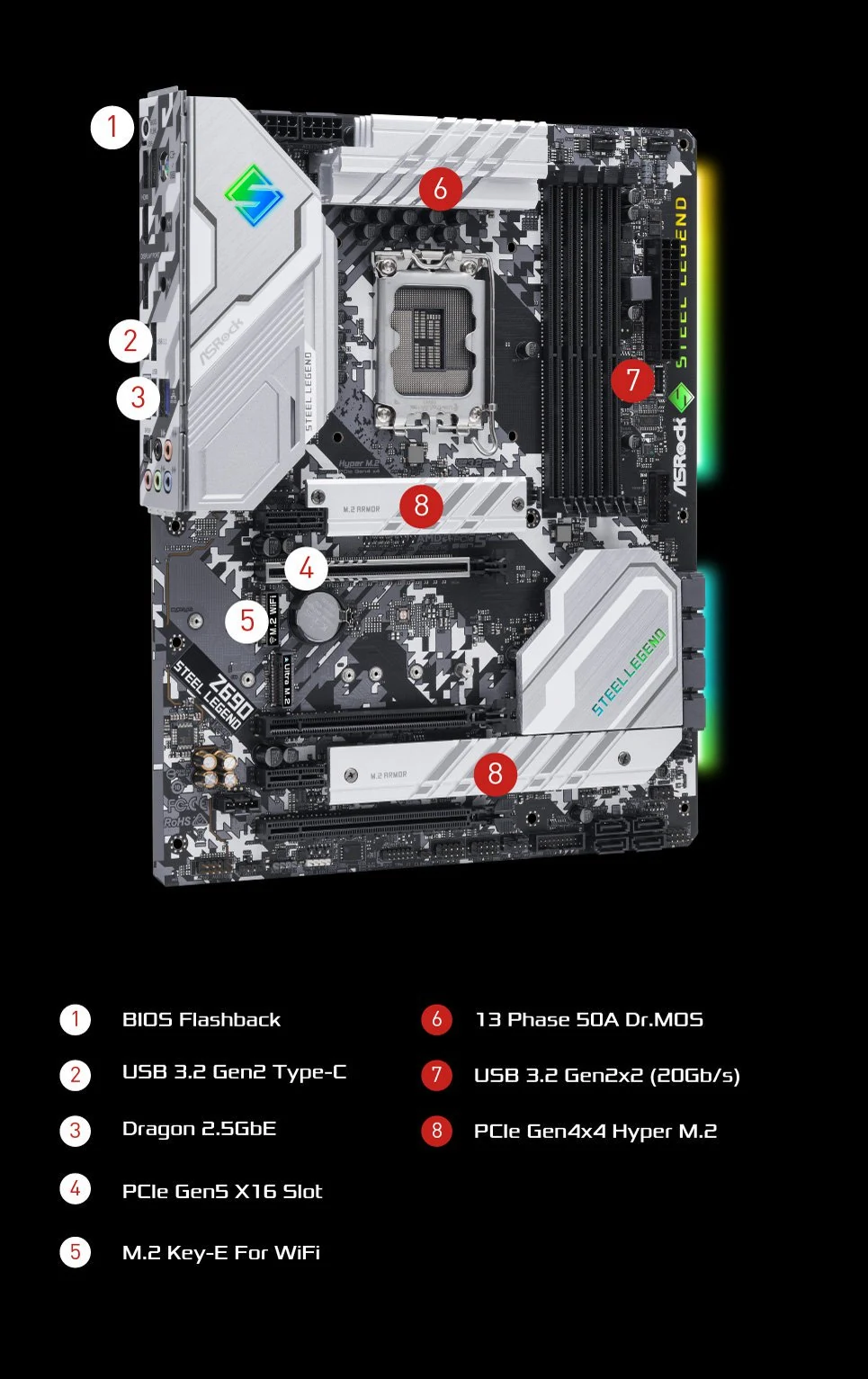 Mainboard ASRock Z690 Steel Legend - 4 Khe RAM DDR4 - LGA 1700 - NEW