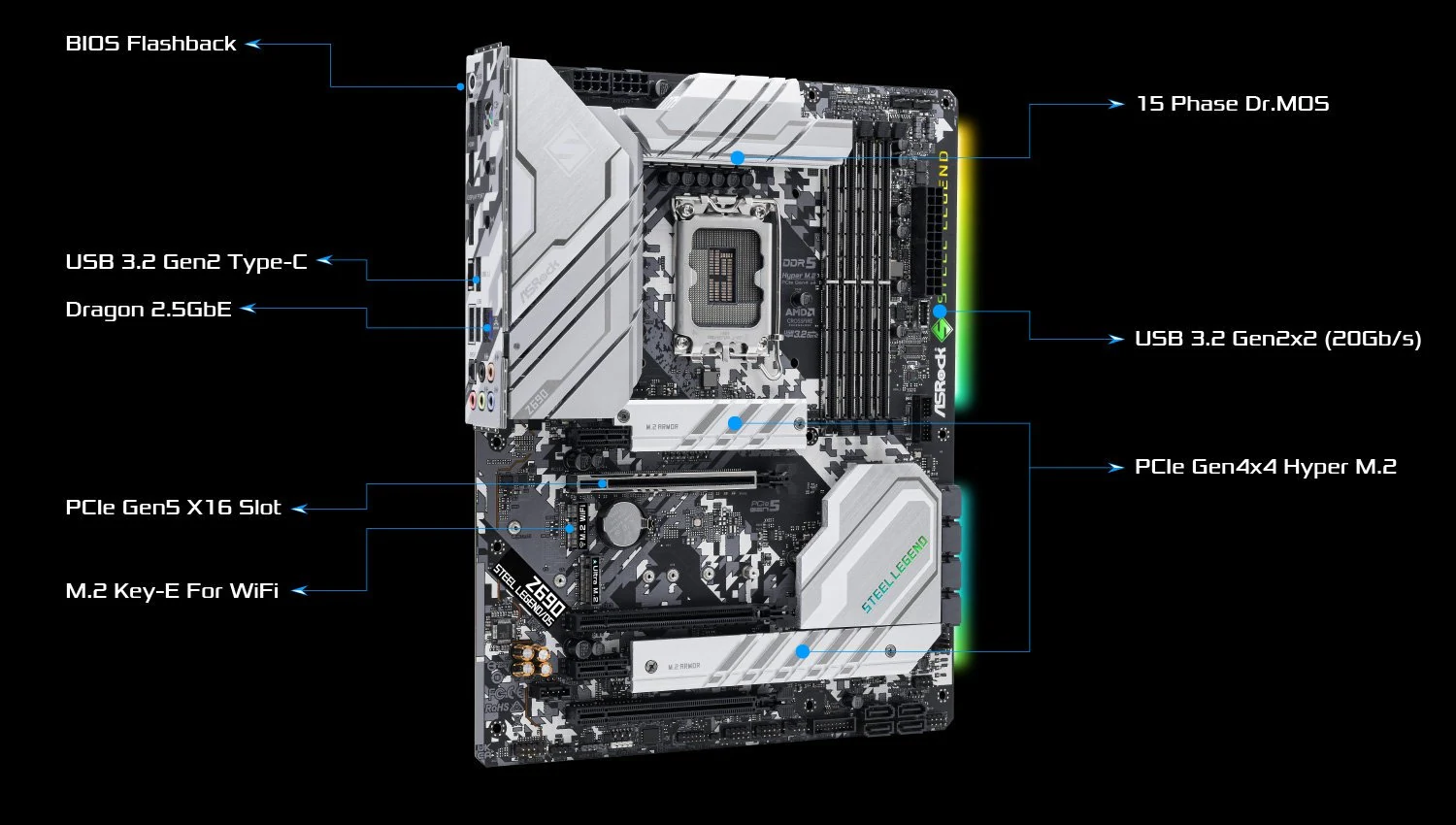Mainboard ASRock Z690 Steel Legend/D5 - 4 Khe RAM DDR5 - LGA 1700 - NEW
