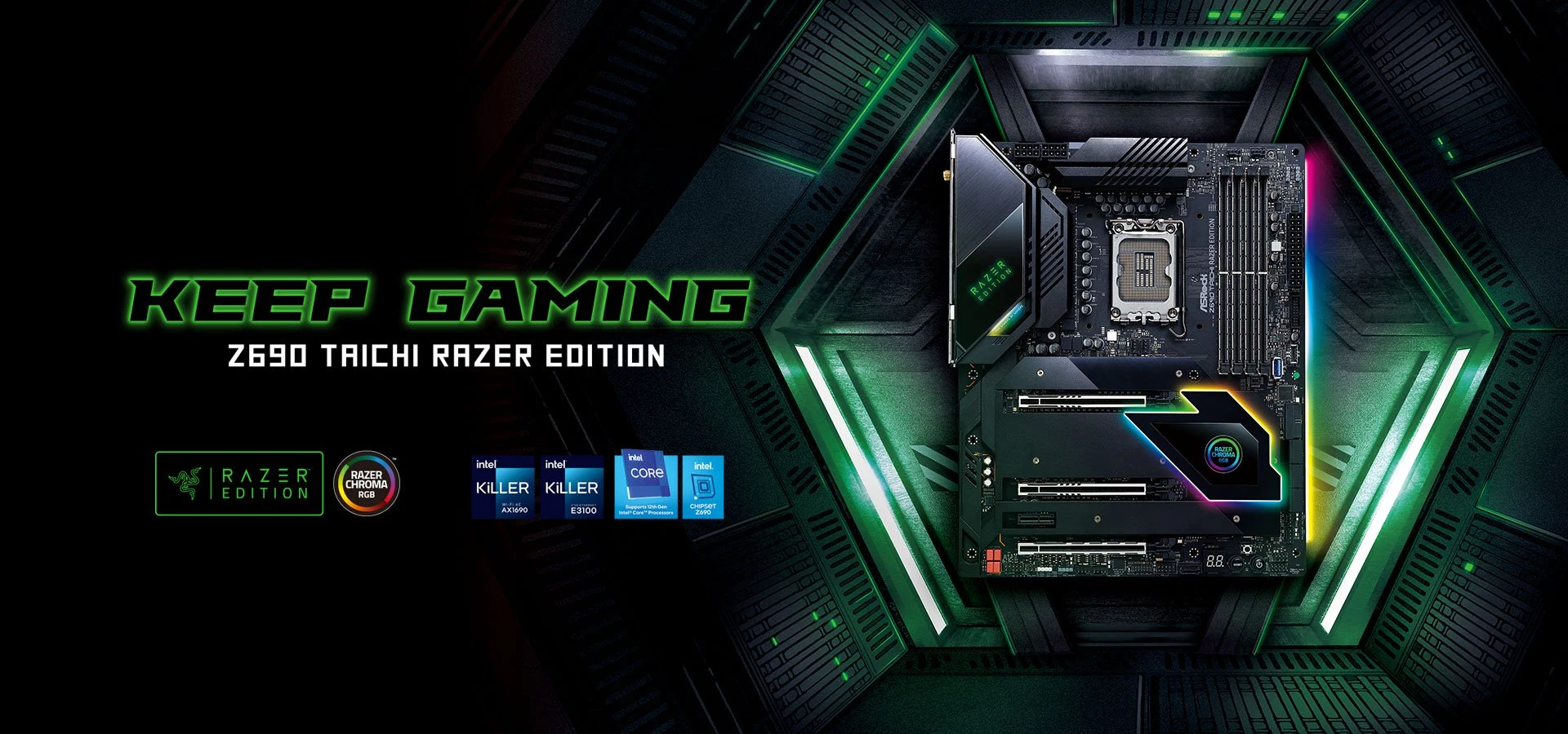 Mainboard ASRock Z690 Taichi Razer Edition - 4 Khe RAM DDR5 - LGA 1700 - NEW