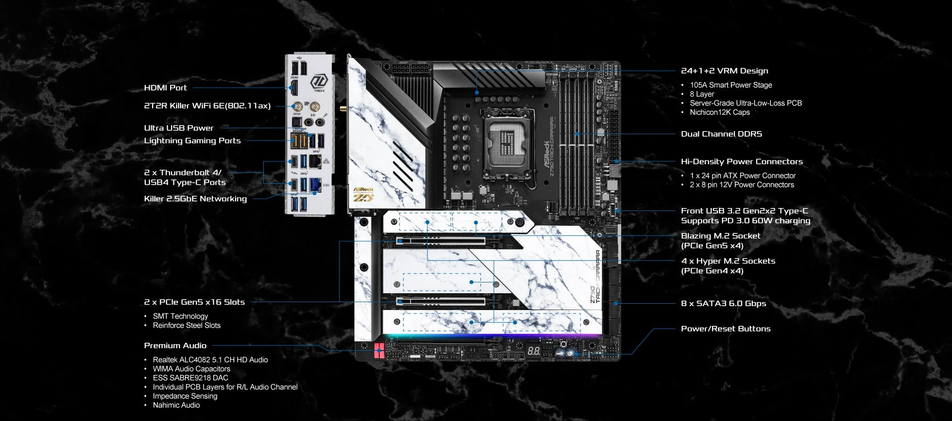 Mainboard ASRock Z790 Taichi Carrara - 4 Khe RAM DDR5 - LGA 1700 - NEW