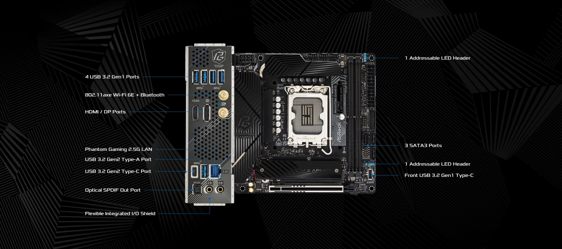 Mainboard ASRock Z790I Lightning WiFi - 2 Khe RAM DDR5 - LGA 1700 - NEW