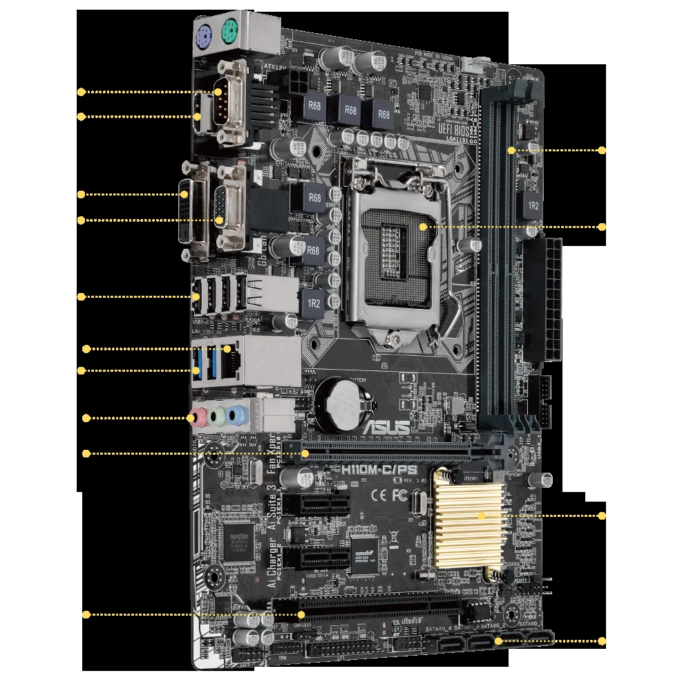 Mainboard ASUS H110M-C - LGA 1151 - NEW