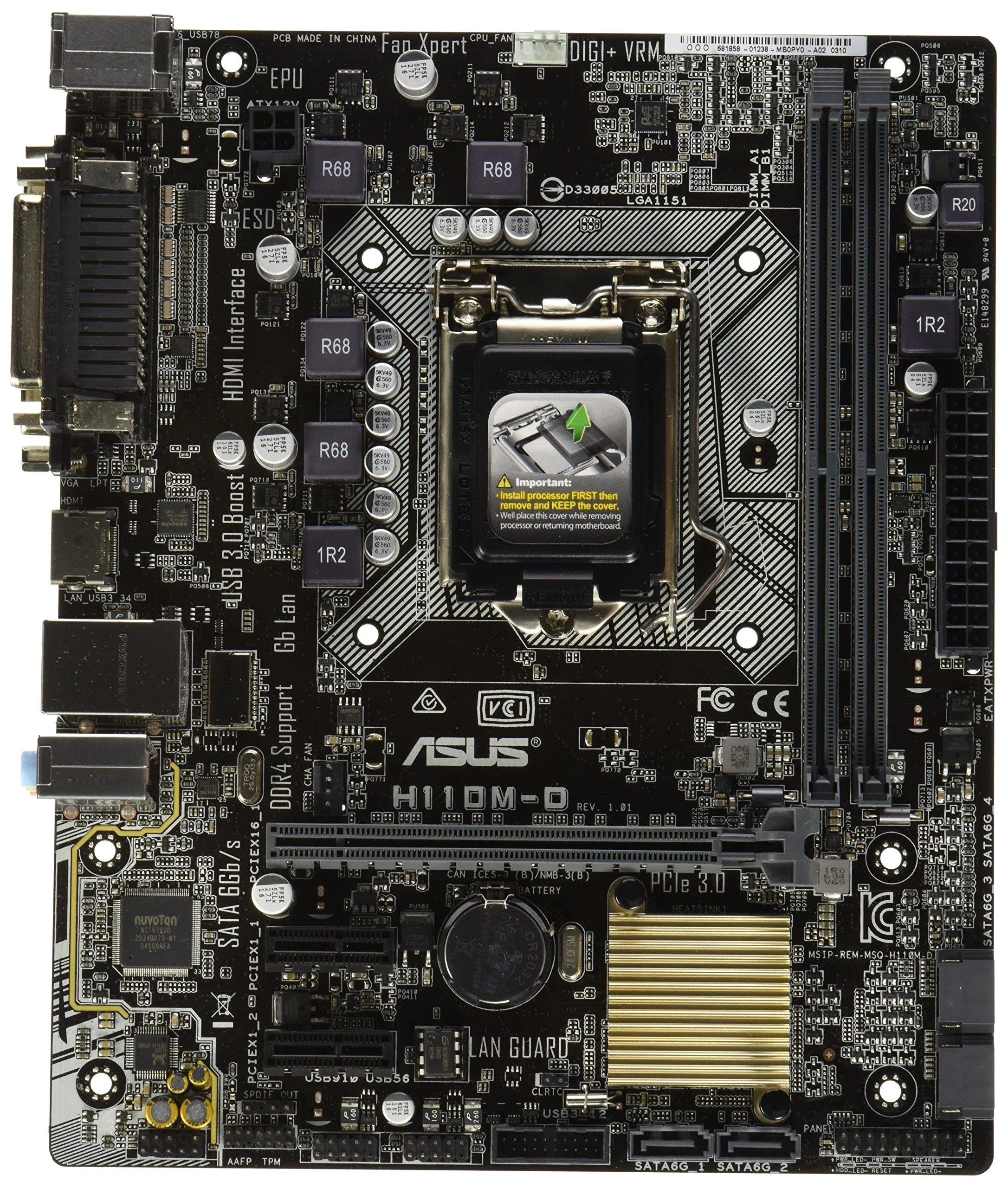 Mainboard ASUS H110M-D - LGA 1151 - NEW