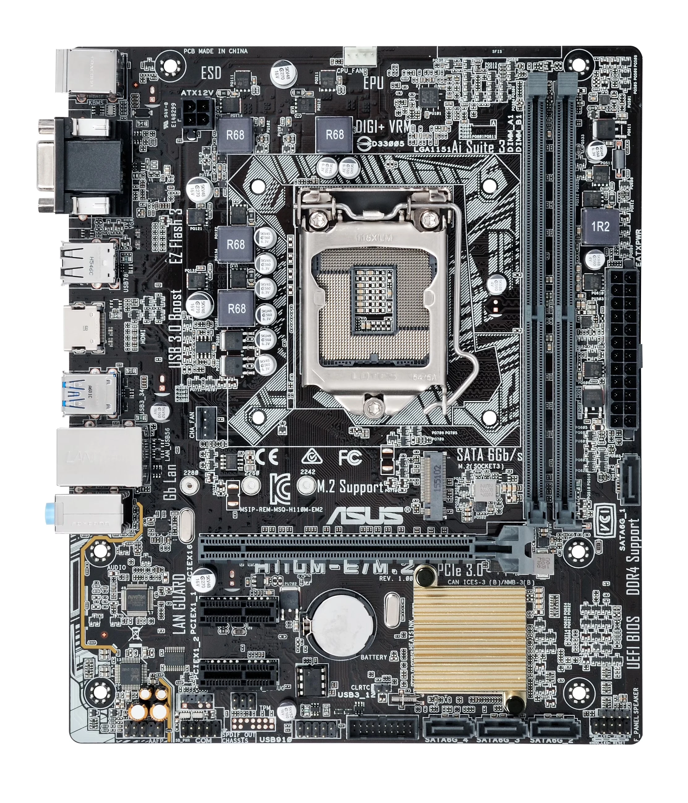 Mainboard ASUS H110M-E - LGA 1151 - NEW