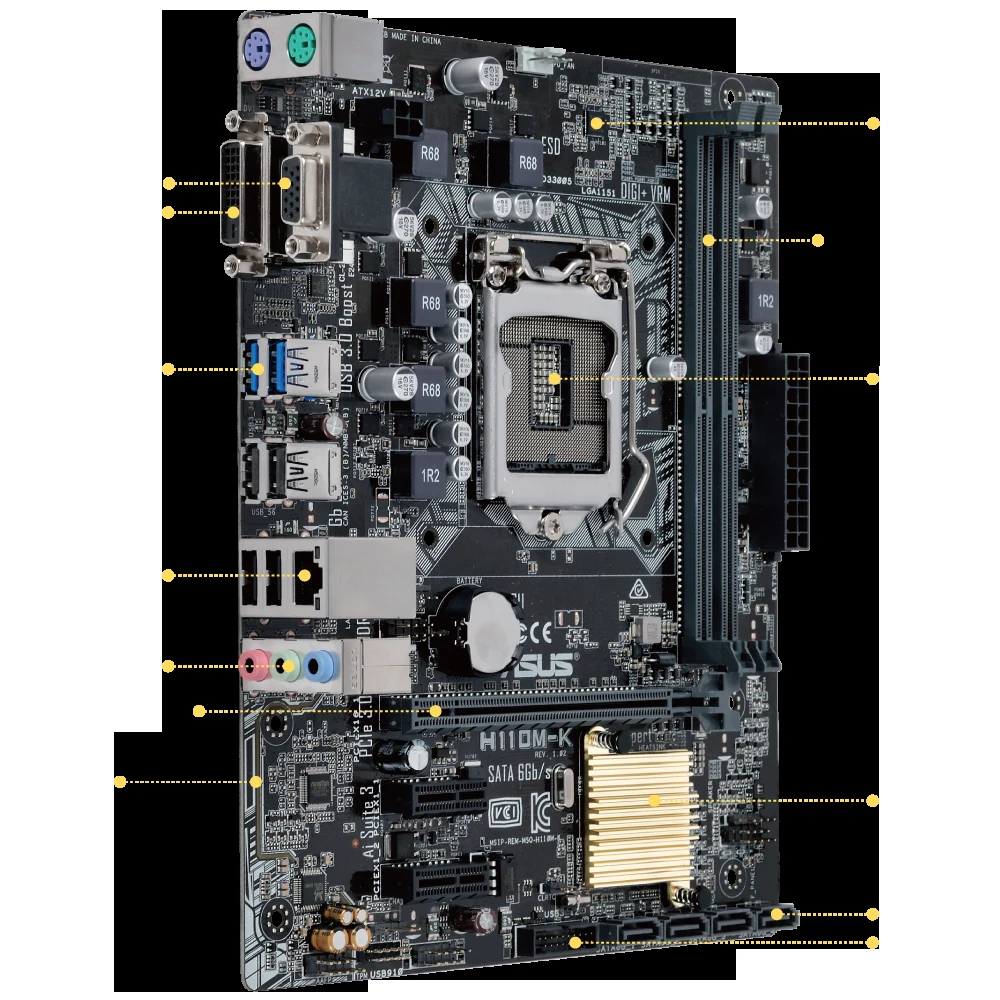 Mainboard ASUS H110M-K D3 - LGA 1151 - NEW