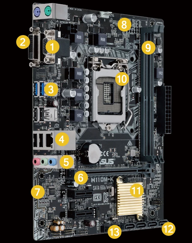 Mainboard ASUS H110M-K - LGA 1151 - NEW