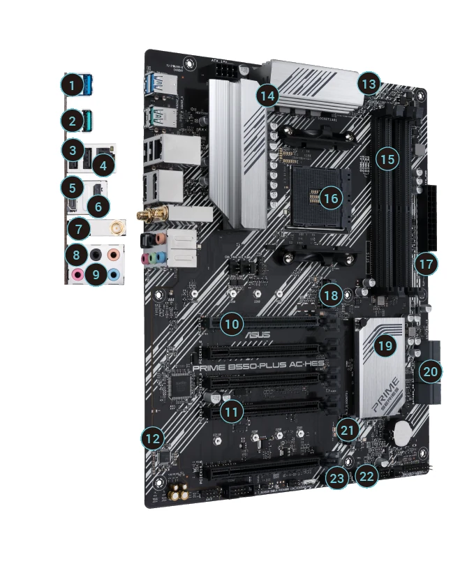 Mainboard ASUS PRIME B550-PLUS - 4 Khe RAM DDR4 - AM4 - NEW