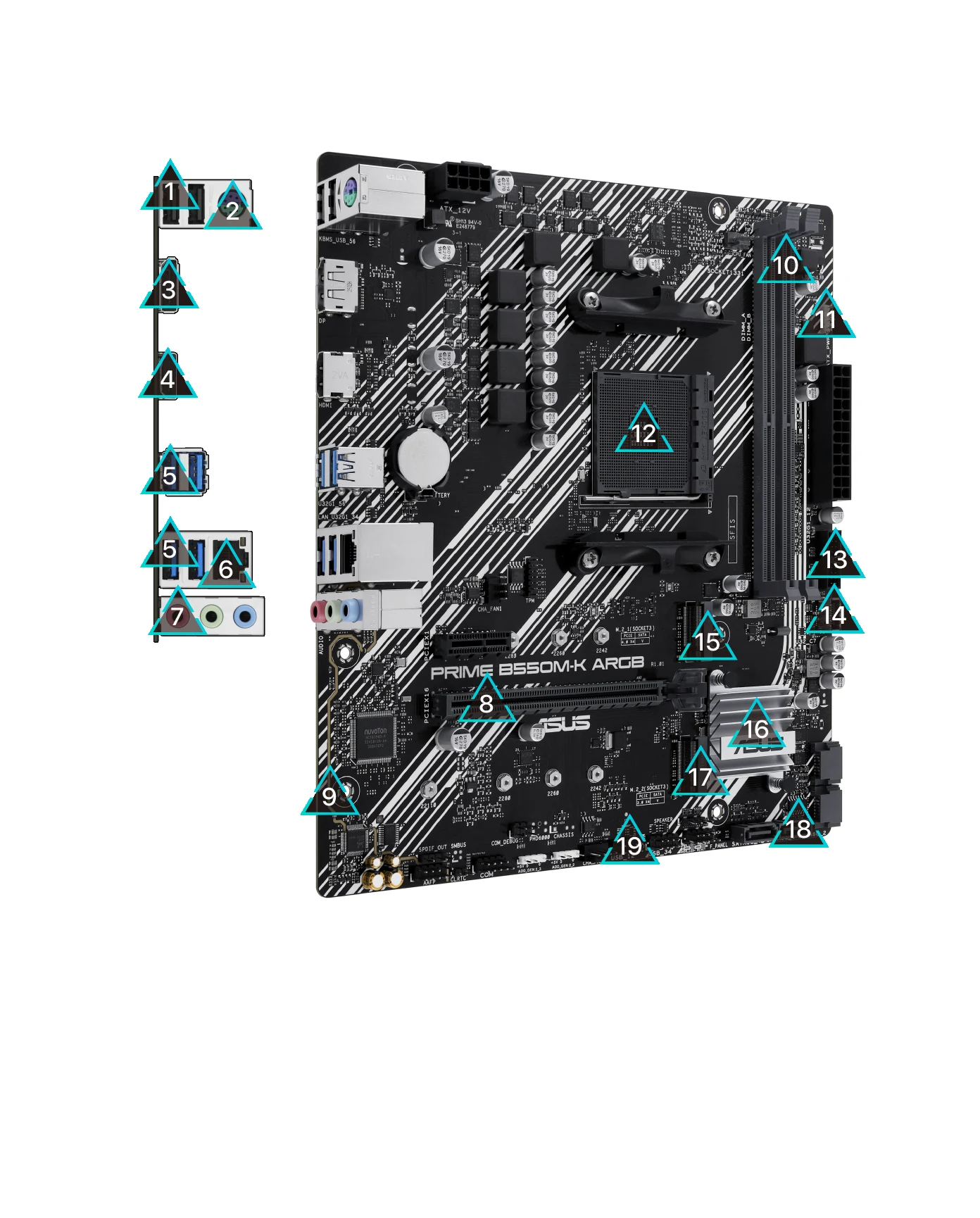 Mainboard ASUS PRIME B550M-K - 2 Khe RAM DDR4 - AM4 - NEW