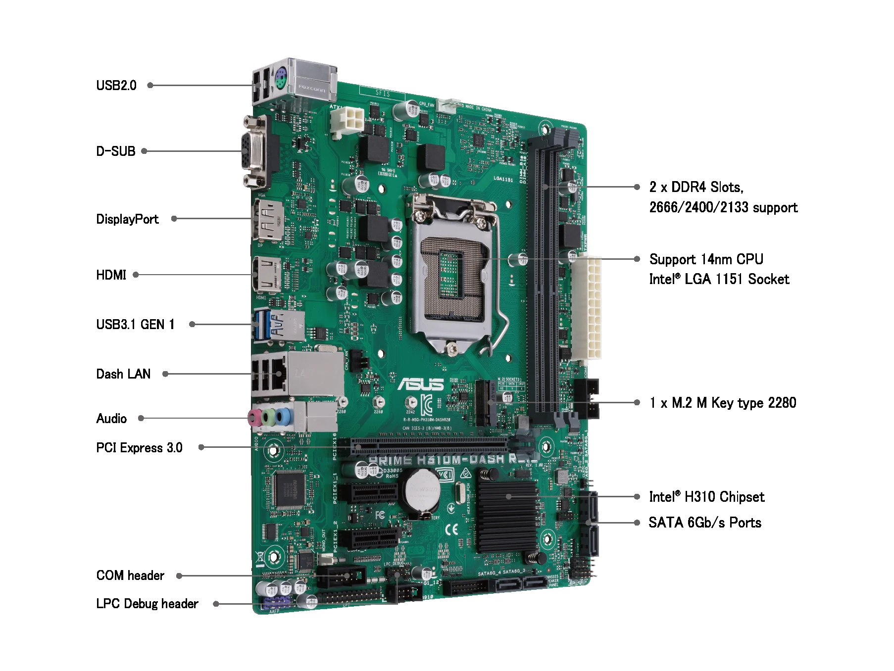 Mainboard ASUS PRIME H310M-A/CSM - LGA 1151 - NEW
