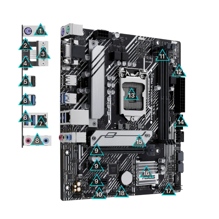 Mainboard ASUS PRIME H510M-A R2.0-CSM - LGA 1200 - NEW