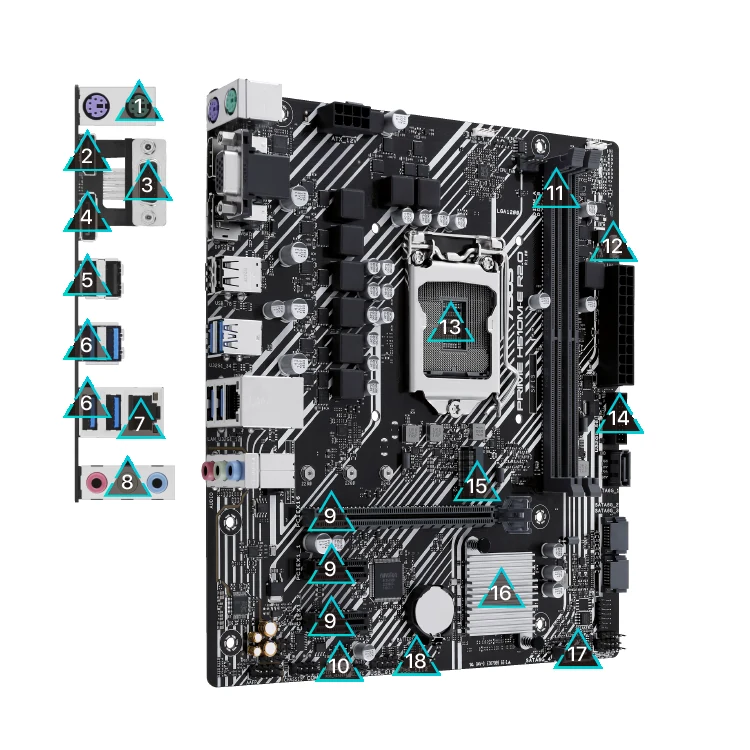 Mainboard ASUS PRIME H510M-E R2.0 - LGA 1200 - NEW