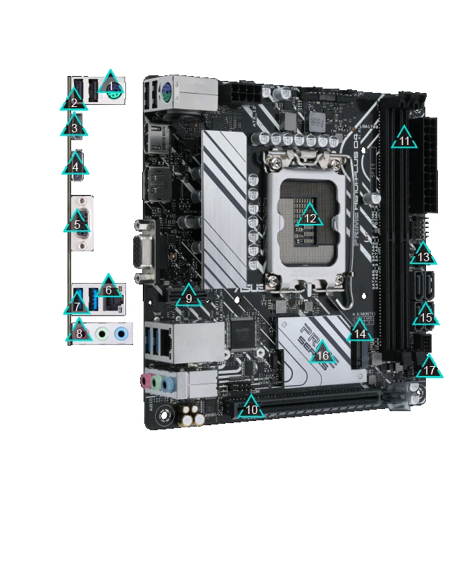 Mainboard Asus PRIME H610I-PLUS D4 - 2 Khe Ram DDR4 - LGA 1700 - NEW