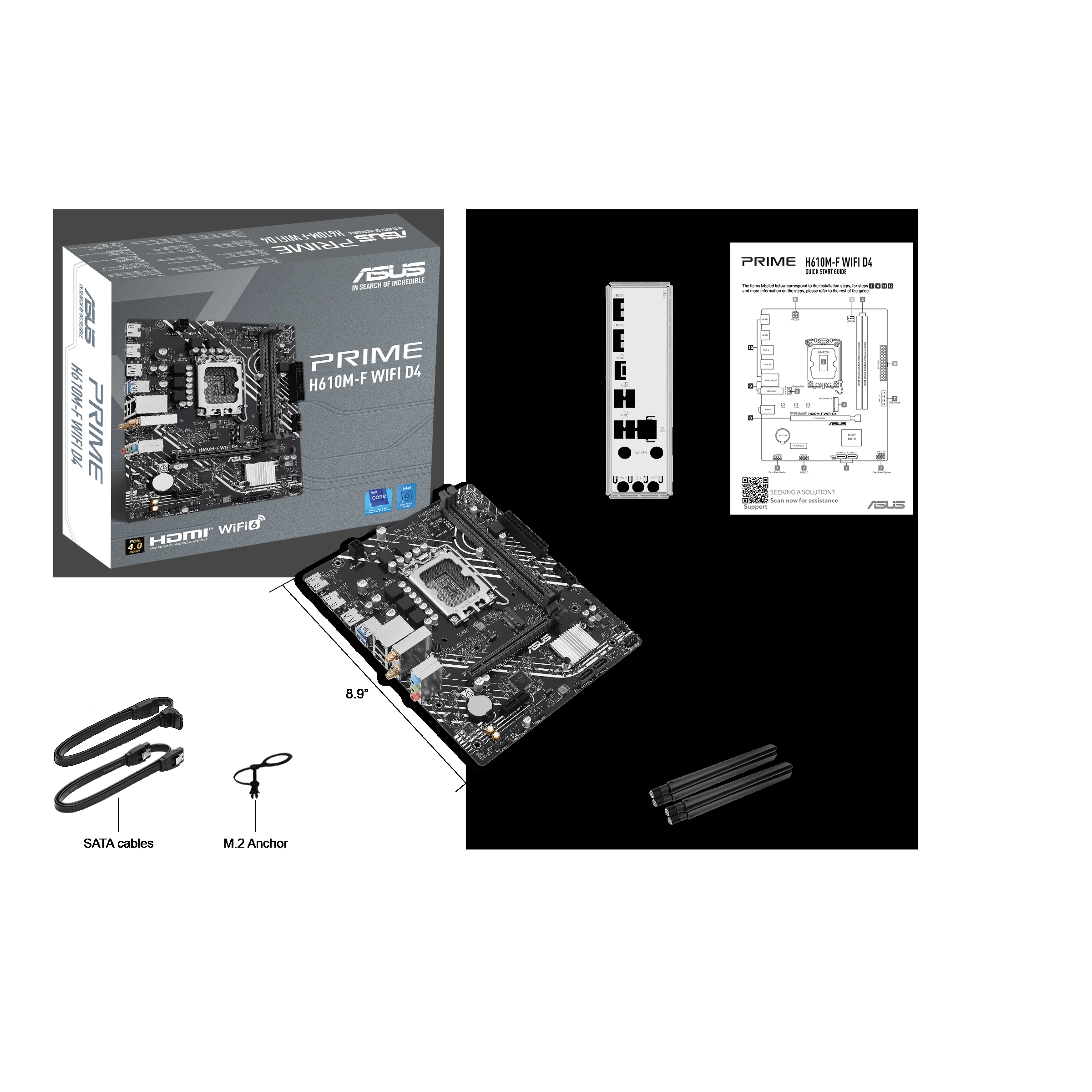 Mainboard Asus PRIME H610M-F WIFI D4 - 2 Khe Ram DDR4 - LGA 1700 - NEW
