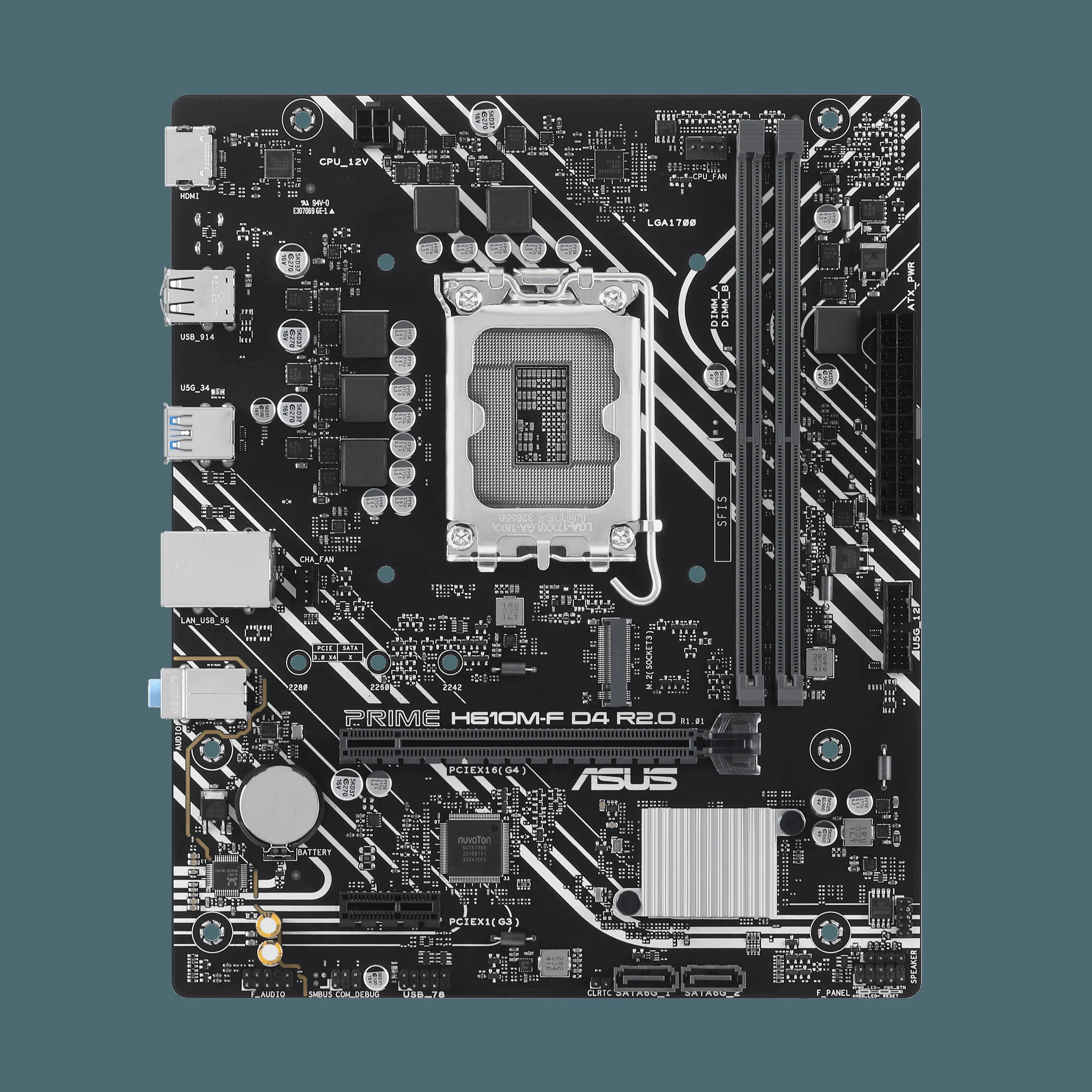 Mainboard Asus PRIME H610M-R D4 - 2 Khe Ram DDR4 - LGA 1700 - NEW