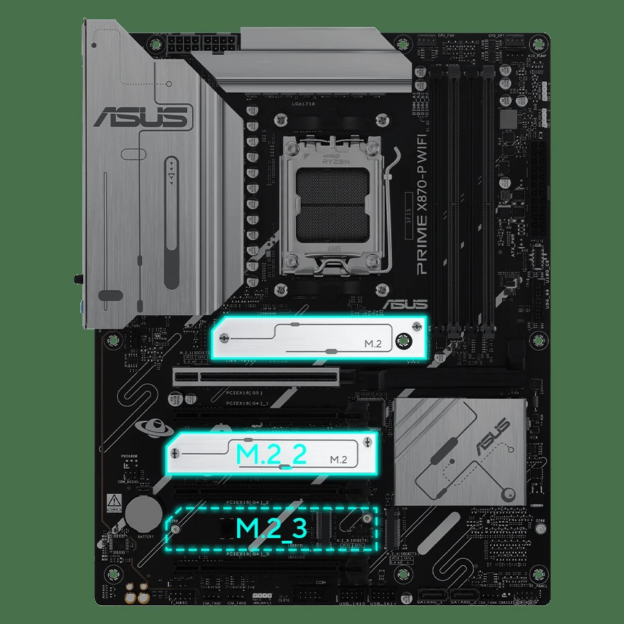 Mainboard ASUS PRIME X870-P WIFI - 4 Khe RAM DDR5 - AM5 - NEW