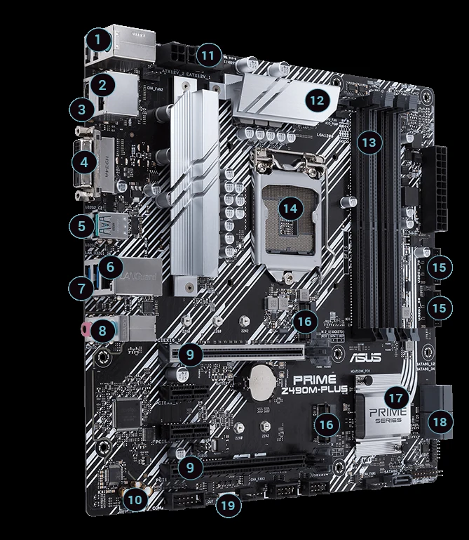 Mainboard ASUS PRIME Z490M-PLUS - LGA 1200 - NEW
