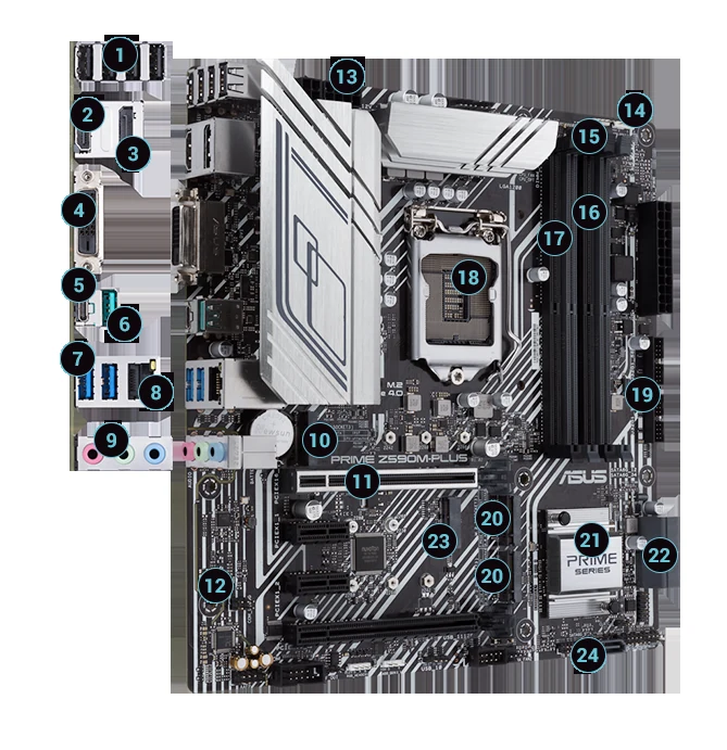 Mainboard ASUS PRIME Z590M-PLUS - LGA 1200 - NEW
