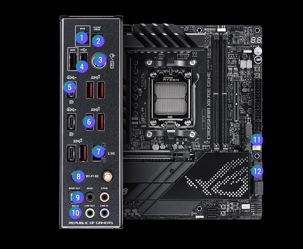 Mainboard ASUS ROG CROSSHAIR X670E GENE - 2 Khe RAM DDR5 - AM5 - NEW