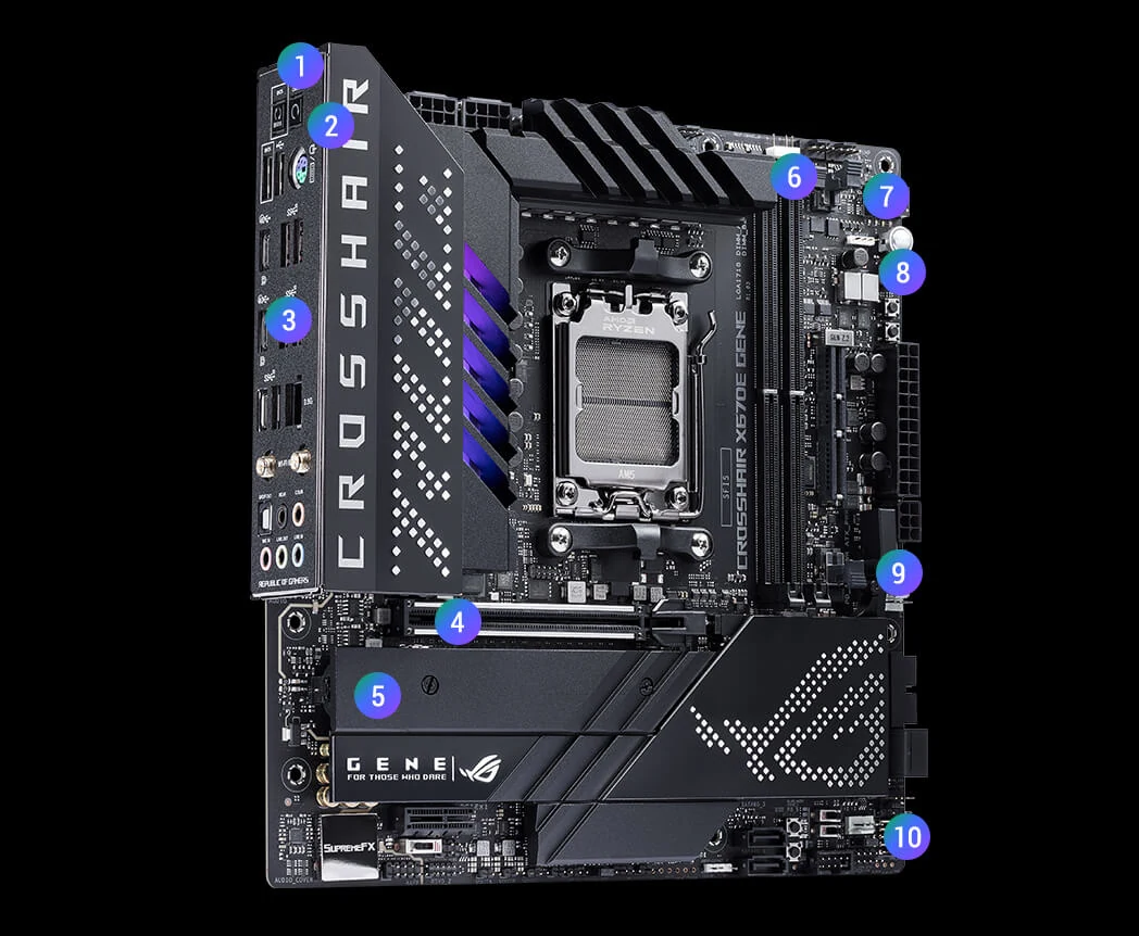 Mainboard ASUS ROG CROSSHAIR X670E GENE - 2 Khe RAM DDR5 - AM5 - NEW
