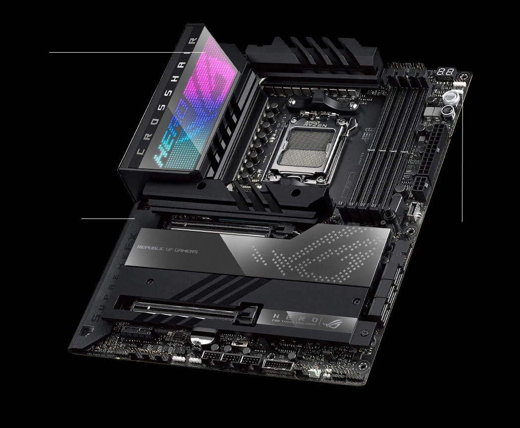 Mainboard ASUS ROG CROSSHAIR X670E HERO - 4 Khe RAM DDR5 - AM5 - NEW