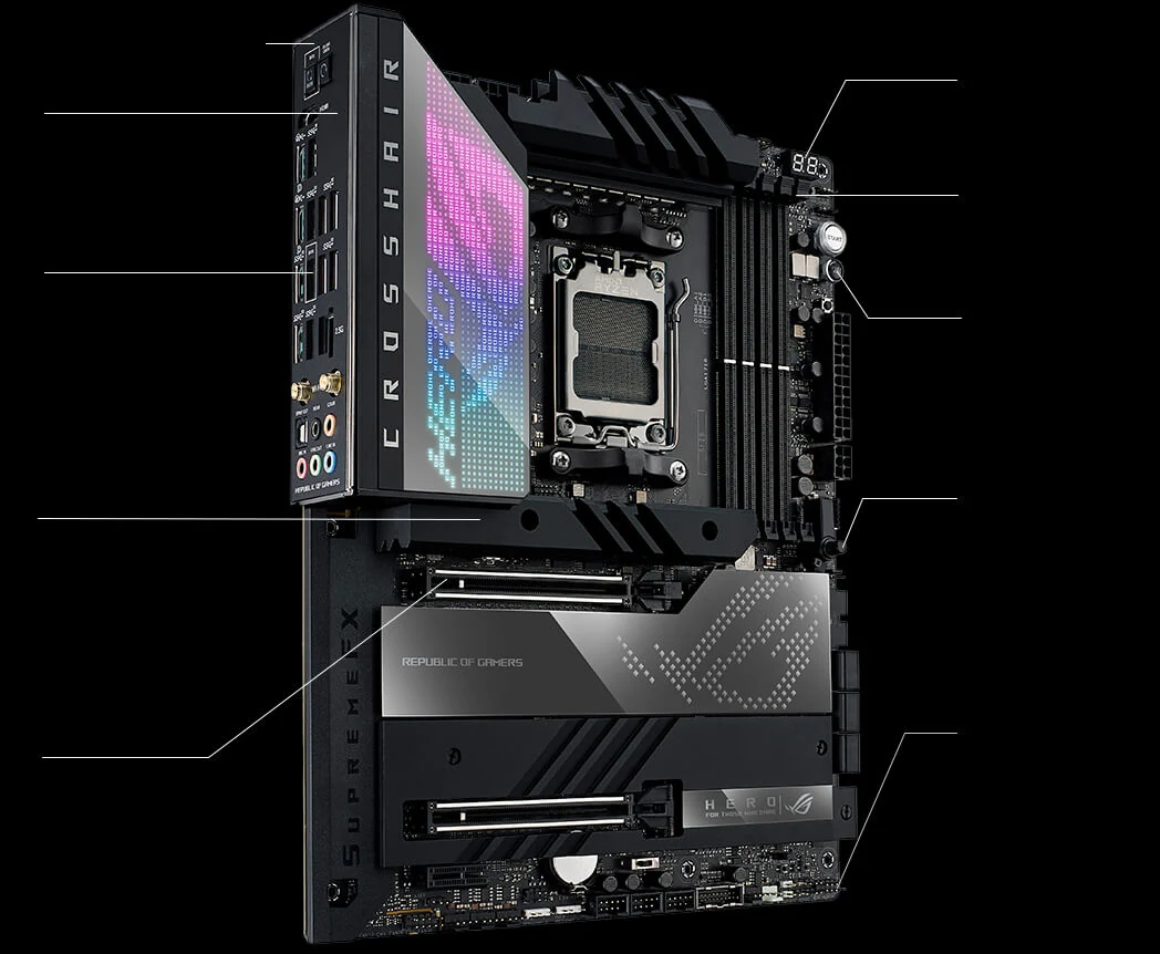 Mainboard ASUS ROG CROSSHAIR X670E HERO - 4 Khe RAM DDR5 - AM5 - NEW