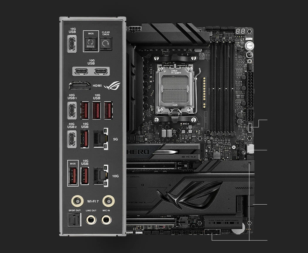 Mainboard ASUS ROG CROSSHAIR X870E DARK HERO - 4 Khe RAM DDR5 - AM5 - NEW