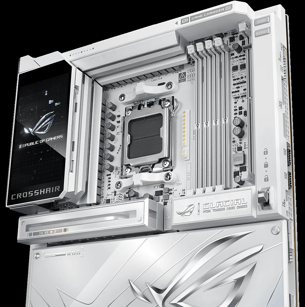 Mainboard ASUS ROG CROSSHAIR X870E GLACIAL - 4 Khe RAM DDR5 - AM5 - NEW
