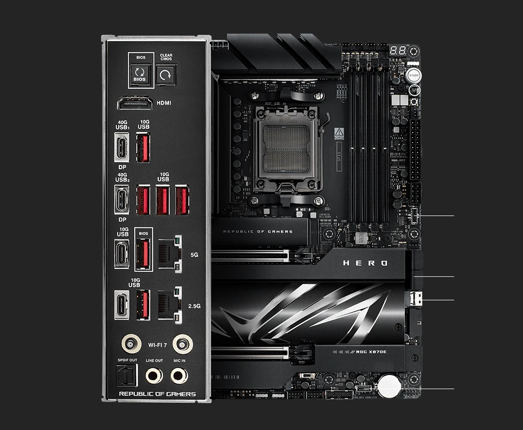 Mainboard ASUS ROG CROSSHAIR X870E HERO - 4 Khe RAM DDR5 - AM5 - NEW