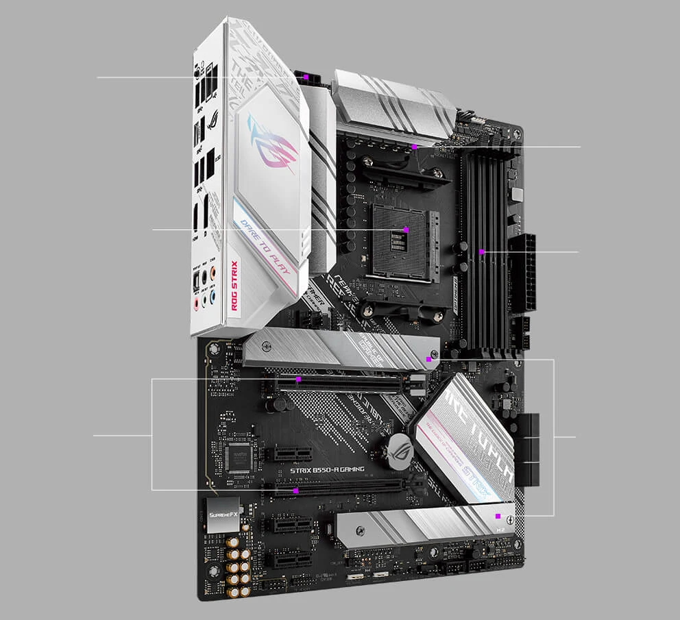 Mainboard ASUS ROG STRIX B550-A GAMING - 4 Khe RAM DDR4 - AM4 - NEW